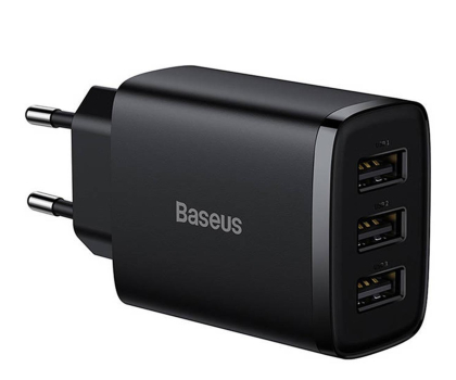 Ładowarka i akumulator Baseus Ładowarka sieciowa 3x USB-A 17W